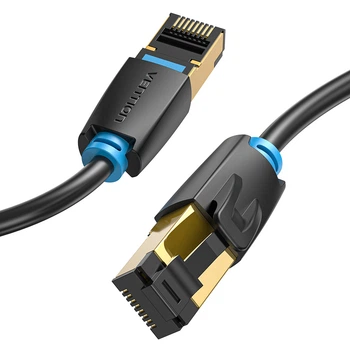 Сетевой патч-кабель Vention 10 м Cat 8 S/FTP RJ45 8P8C 40 Гбит/с 2000 МГц черный (IKABL)