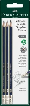 Набір графітових олівців Faber-Castell Goldfaber HB з гумкою 3 шт. Сірі (4005401168966)