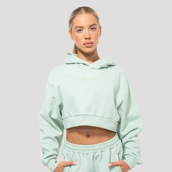 Жіноче вкорочене худі Mochi зелене S - GymBeam