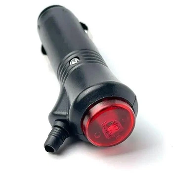 Штекер в прикуриватель с кнопкой выключателя и LED индикатором 12V-24V, универсальный авто разъем с предохранителем