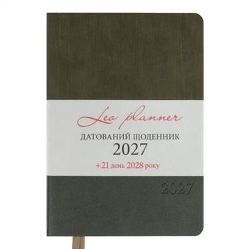 Деловой блокнот мягкий А5 датированный 2027 Leo Planner Velvet 252721 368 листов темно-зеленый