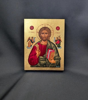 Писана маленька ікона Ісуса Христа Вседержителя 9×11,5 см
