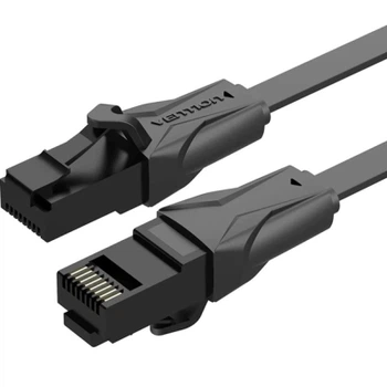 Патч-корд Flat Cat.6 UTP Patch Cable 5M Black Vention (IBJBJ)
