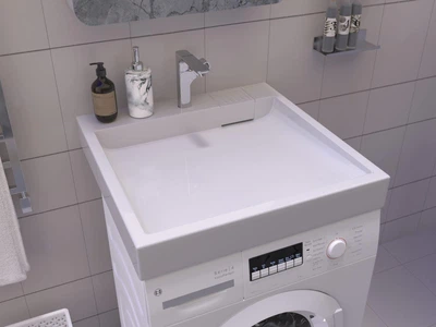 Умивальник на пральну машину акриловий Redokss San FOBOS NEW 60x60 см, із закритим зливом