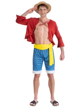Карнавальний костюм Luffy для дорослих One Piece червоний, розмір L