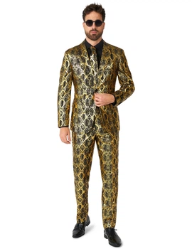 Карнавальный костюм змеи взрослый Opposuits чёрно-золотой, размер M (EU 48-50)