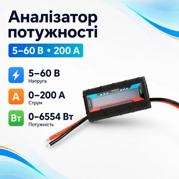 Анализатор мощности, вольтметр амперметр ваттметр 0-60В 0-200А 0-6.5кВт