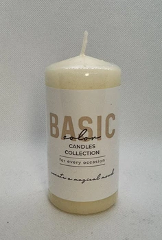 Свічка парафінова інтер'єрна циліндрична Basic Canndles Collection 50х100 мм Слонова Кістка, 150 г