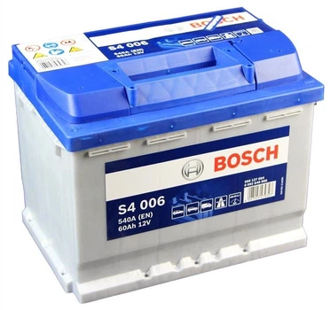 Автомобильный аккумулятор BOSCH 60Ah/540A/L+ S4 S4 006 (BS 0092S40060)