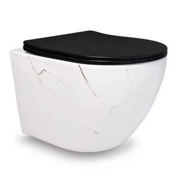 Подвесной унитаз VBI VULCANO WHITE STONE MATT TORNADO