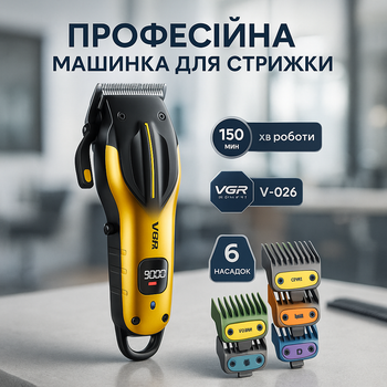 Аккумуляторный триммер для волос VGR V-026 GOLD с литий-ионным аккумулятором