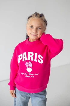 Свитшот для девочек АвексТекс 04-2877-107НД 104 см малиновый paris