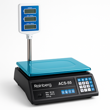 Весы торговые с платформой из нержавеющей стали Rainberg RB-304 50 кг