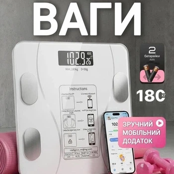 Умные смарт-весы с приложением для телефона и измерением 13 показателей TY-619