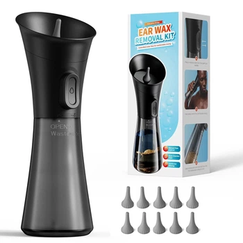 Іригатор для промивання вух Ear Wax Removal Kit W12 (10 насадок) Чорний