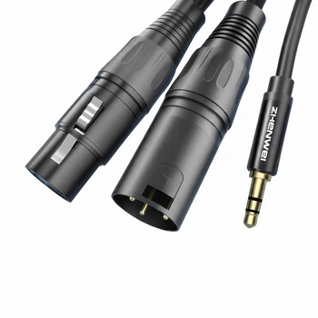 Кабель ZHENWEI Mini Jack 3.5 мм - 2x XLR 10 м Silver (ZW-YPX110)