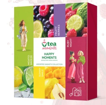 Набор чая Tea Moments Happy Moments Счастливые Моменты 32 сашета 4 вкуса по 8 шт