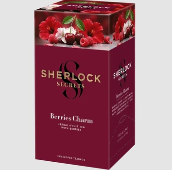 Чай фруктово-травяной Sherlock Secrets Berries Charm Ягодный Шарм 22 саш по 1.6 г каркаде, малина, вишня, шиповник