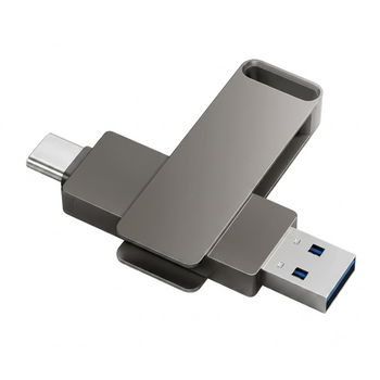 Флеш-накопичувач USB 1 тб флешка темно-сіра поворотна sd USB 3.1/Type-C Seuno (GS979)