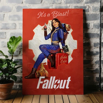 Интерьерная картина Фоллаут, Люси Маклин и Нюка-Кола, Fallout, Nuka Cola, Lucy MacLean, сериал, 85×60 см (id6611)