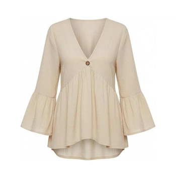 Жіноча блуза вільного крою BantyBlouse, бежева, розмір S-M