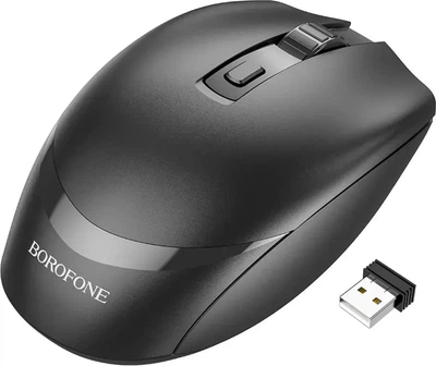 Беспроводная Мышь Borofone BG7 2.4G (1000-1200-1600 DPI) 1xAA Black (45238)