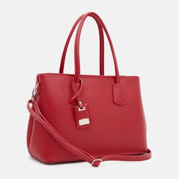 Сумка классическая женская на плечо из натуральной кожи флотар повседневная городская Firenze F-IT-7601R Красный