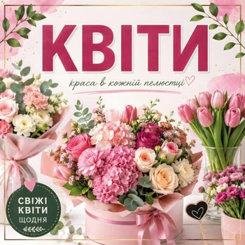 Баннер для магазина цветов и флористики "Цветы"