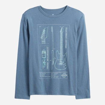 Підлітковий лонгслів для хлопчика GAP 901387814 140 см Синій (1159850276)