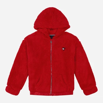 Дитяча тепла толстовка з капюшоном для дівчинки Tommy Hilfiger 522514356 116 см Червона (1159842068)