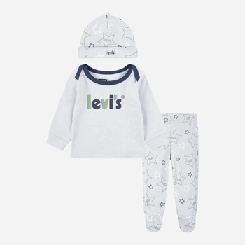 Дитячий комплект (кофтинка + повзунки + шапочка) для новонароджених Levi`s 638098334 56 см Сірий (1159855715)