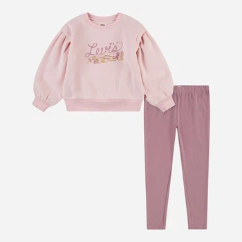 Детский теплый комплект (свитшот + лосины) для девочки Levi`s 157589525 104 см Розовый (1160586304)