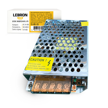 Блок питания 100W LEBRON для LED-ленты 24V 4.15A в перфорированном корпусе IP20 L-PS