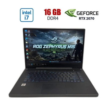 Игровой ноутбук Б-класс Asus ROG Zephyrus M15 GU502LW / 15.6" (1920x1080) IPS / Intel Core i7-10750H (6 (12) ядер по 2.6 - 5 GHz) / 16 GB DDR4 / 512 GB SSD / nVidia GeForce RTX 2070 Max-Q, 8 GB GDDR6, 256-bit / NoWebCam б/у