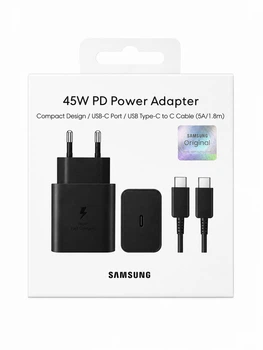 Комплект зарядки для Samsung 45W с кабелем Type-C to Type-C (Черный)