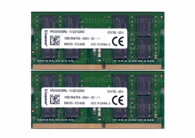 Оперативна пам'ять для ноутбука Kingston DDR4 32GB (2x16GB) 2666MHz SO-DIMM PC4-2666V (HP26D4S9D8MJ-16)