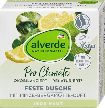 Твердый гель для душа с ароматом мяты и бергамота, 60 g