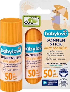 Сонцезахисний стік Sensitive SPF 50+ babylove, 20 г