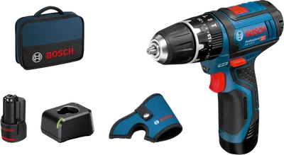 Акумуляторний ударний дриль-шурупокрут Bosch Professional GSB 12V-15 12 В 30 Нм 2×2 А·год із сумкою (06019B690H)