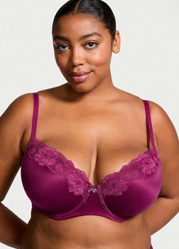 Бюстгальтер с кружевом Victoria's Secret Body by Victoria Lightly Lined Lace-Trim Demi 34A бордовый (0418640QPQ34A)