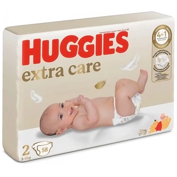 Подгузники Huggies Extra Care 2 (3-6 кг), 58 шт