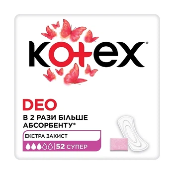 Прокладки ежедневные гигиенические Kotex Deo Super 52 шт