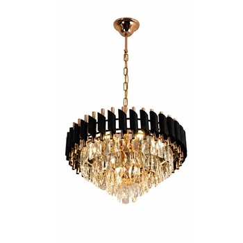 Люстра подвесная LUMINARIA VALERY 8xE14 R480 BLACK/GOLD/CRYSTAL 220V IP20