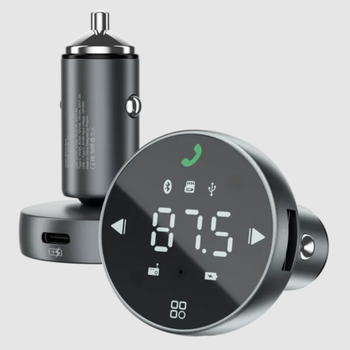 FM-модулятор Proove Launcher Sound Sync Bluetooth 5.0, PD 30W + QC3.0, USB Type-C, Hands Free, графитовый