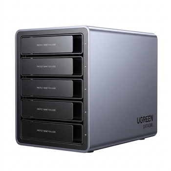 Корпус для жорсткого диска UGREEN Disk Array, багатовідсіковий корпус для жорсткого диска (з RAID-сховищем, вентилятором з контролем температури), підходить для 2,5/3,5-дюймових послідовних механічних та твердотільних накопичувачів SATA