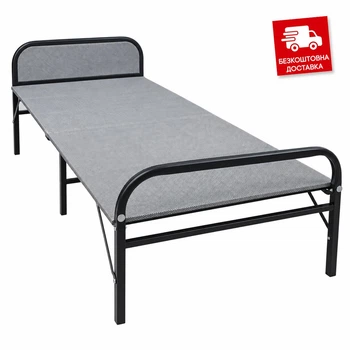Ліжко односпальне LUMINARIA FLEX M 187х80x63см чорний/сірий