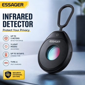 Детектор прихованих камер Essager, Портативний інфрачервоний детектор - брелок, Детектор приватності, 3 режими, Дальність 5м