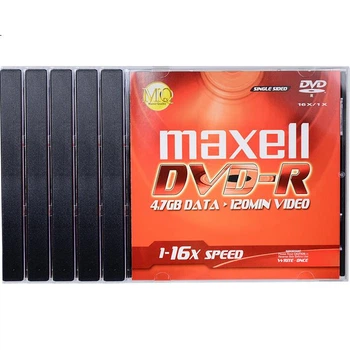 Диски Maxell DVD-R для записи, чистые оптические носители, скорость 16x, 4,7 ГБ, серия «Офис», 5 дисков в коробке.
