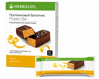Протеїнові батончики Herbalife 14 батончиків Лимон