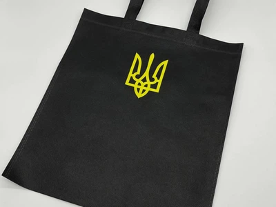 Сумка экошоппер с принтом Тризуб из спанбонда экосумка универсальная 38х33 см (S-129)